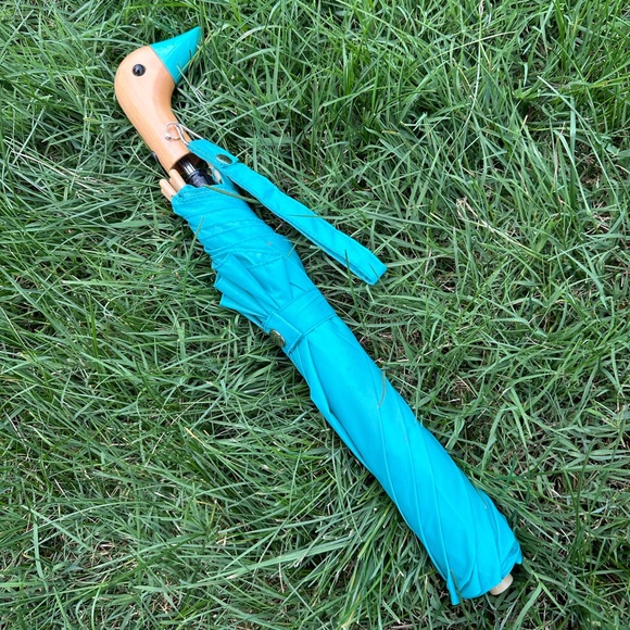 Duck Umbrella | Wooden Handle Push Button Novelty Umbrella - Picture 1 of 7